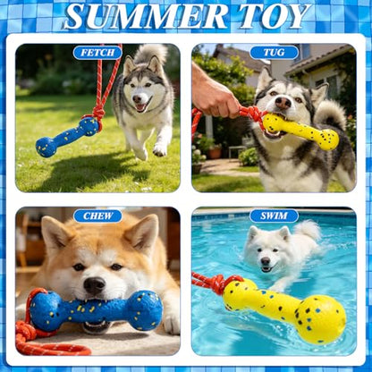 EXPAWLORER Floating Dog Toys 2 Pack, Durable ETPU Dog Water Toys with Rope, Interactive Pool Toy Dummy Bumper for Water Fetch Retrieving, Pool Beach Lake Fetch, Not for Aggressive Dogs
