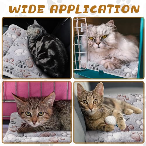 Tuanse 4 Pack Ultra Soft Dog Cat Bed Mat Small Animal Guinea Pig Bed with Cute Print Reversible Fleece Dog Crate Kennel Pad Cozy Washable Thickened Hamster Pet Beds Mat(13 x 19 Inches,Light Gray) - color: Light Gray, size: 13 x 19 Inches