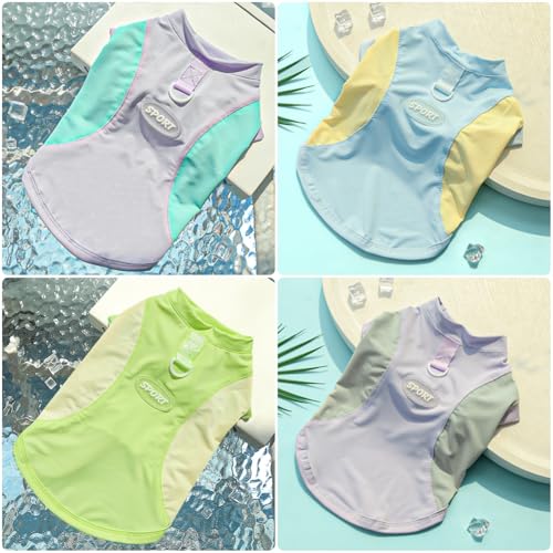Dog Cooling Vest,Sunblock Dogs Shirts Quick Dry Lightweight and Breathable Dog T-Shirts with D-Ring Sleeveless Pet Clothes for Small Medium Large (Blue, 4X-Large) - color: Blue, size: 4X-Large