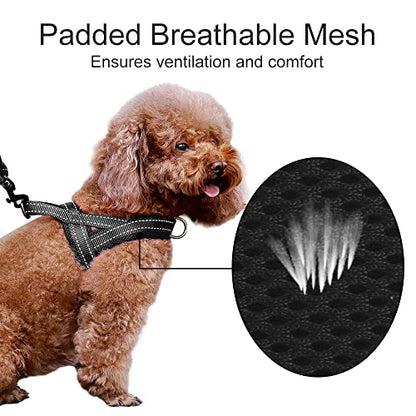 Plutus Pet No Pull Dog Harness with Breathable Mesh Padded, Adjustable Reflective Escape Proof Dog Harness, Quick Fit Dog Vest Harness for Small Medium Large Dogs(XS, Black) - color: Black, size: XS: chest 13.8"-17.3"