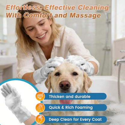 7PCS Pet Grooming Kit for Dogs and Cats，with Storage Bag & Includes Dog Washing Gloveswith High-Density Teeth, Adjustable Handle Dog Shampoo Brush, Dog Finger Toothbrush (Gray) - color: Gray
