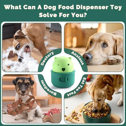 Silicone Dog Slow Feeder Toy - Interactive Puzzle Feeder & Food Dispenser for Small & Large Dogs - Enrichment Toys for Mental Stimulation - Fun Puppy Chew Toys & Cat Treat Dispenser to Keep Pets Busy - color: Bear-Green