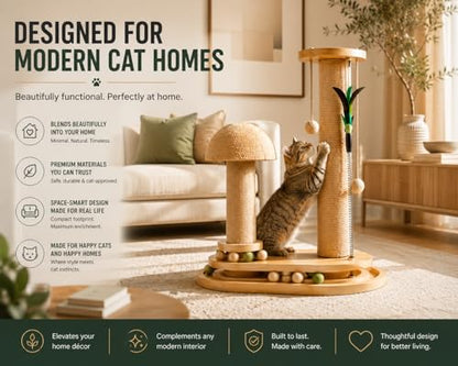 PurrTracks Dual-Track Cat Scratcher with Feather Toy