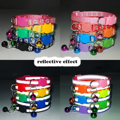 Breakaway Kitten Collar with Bells, [2 Pack] Light Blue Break Away Cat Collar with Bells, Reflective Cat Collar for Boy Cats Kitty - color: Light Blue