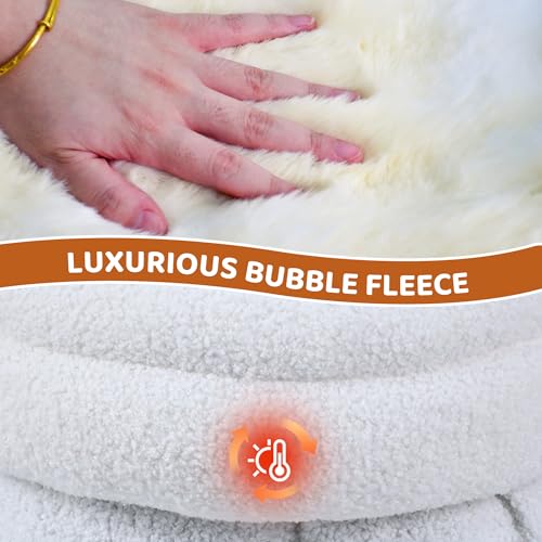 4 in 1 Self Warming Burrow Cat Bed, Pet Hideway Sleeping Cuddle Cave (Style2- Cream) - color: Style- Cream