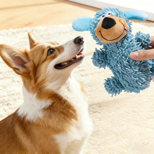 Squeaky Dog Toys for Aggressive Chewers, Tough Durable Chew Toy for Small Medium Large Dogs, Interactive Dog Toys to Keep Them Busy, Stuffed Plush Pet Stimulation Toy Gift, Mop Dogs