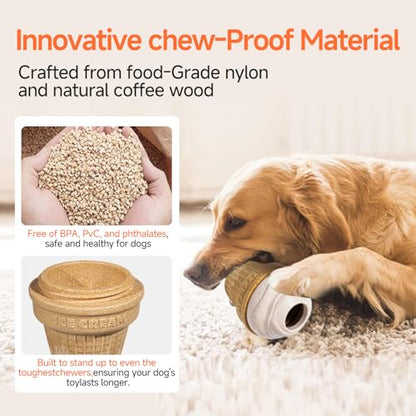 Interactive Dog Toys Freezable Treat Dispensing Puzzle Toy Long-Lasting Busy Toy Chew Toy to Reduce Boredom & Anxiety, Long-Lasting Busy Toy for Small Medium Large Dogs