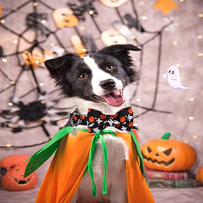 DOGWONG Halloween Black Ghost Dog Collar with Removable Cute Bow Tie Adjustable Pet Collars, Soft Comfy Halloween Themed Pet Collar, Fall Dog Collar for Small Medium Large Dogs - color: ghost collar bow, size: XS