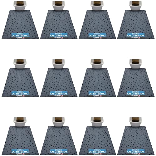 Drymate Cat Litter Box Mat, Litter Trapping Mat, Waterproof, Urine-Proof, Absorbent, Machine Washable, Soft on Paws, Contains Mess, Protects Floors, Kitten Supplies, Dark Grey, 28x36 XL, 12-Pack - color: Dark Grey, size: 28x36 Inch (Pack of 12)