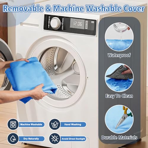 Chew Proof Dog Bed - Orthopedic Memory Foam Dog Bed, Waterproof Washable Cover with Non-Slip Bottom & Indestructible Pet Sofa for Medium Large Dogs, 30" x 20" Blue