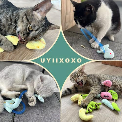 Interactive Cat Toys Set, Silvervine Chew Sticks and Cat Spring Toy, Indoor Catnip Toys for Exercise and Dental Care, for Adult Cats and Kittens (10 Packs) - color: 10 Packs