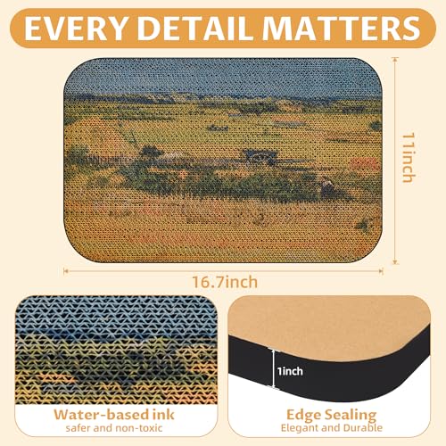 2 Pack Art Cat Scratcher, Wall-Mountable Cat Scratch Pad, Cat Wall Scratcher 16.7x11x1 Inch Cat Scratching Board for Indoor Cats Toy (Series3) - color: Van Gogh3-2