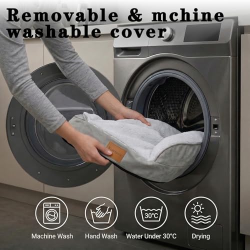 Orthopedic Memory Foam Medium Dog Bed,Waterproof Small Pet Beds,Washable Removable Cover Dog Couch,Support for Joint Pain.(Grey, Medium) - size: Medium