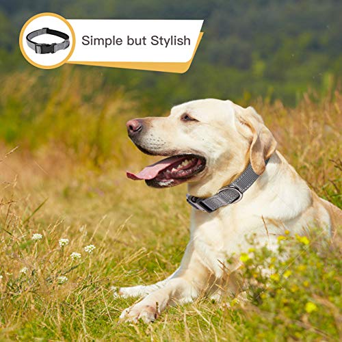 HEELE Dog Collar, Reflective Dog Collar, Soft Neoprene Padded Breathable Nylon Pet Collar Adjustable for Small Dogs, Gray, S(10.23-14.96") - color: Gray, size: Small (10.23-14.96")