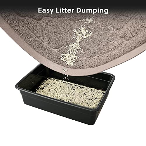 WePet Cat Litter Box Mat, Kitty Premium PVC Pad, Durable Trapping Rug, Phthalate Free, Urine-Resistant, Scatter Control, XXL 47 x 36 Inch, Champagne - color: #06 Champagne, style: Medallion/47 x 36 Inch