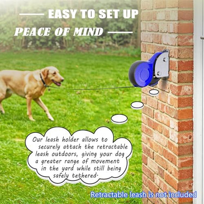 Heavy Duty Retractable Dog Leash Holder,Secure Dog Parking Station for Hands-Free Convenience,Rustproof&Chewproof Wall Mount Hook,Indoor-Outdoor Safety Anchor for All Dog Sizes - size: Standard