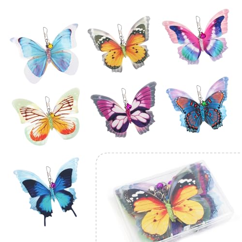 Cat Butterfly Toy Replacement - 7 Pieces Butterfly Cat Toys Accessories,Teaser Wand Attachments, Interactive Cat Toys for Indoor Cats Kittens - size: Butterfly