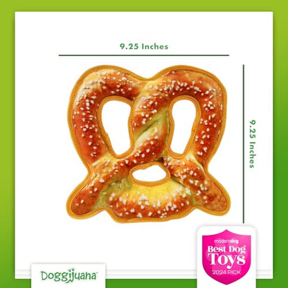 Doggijuana Cafe Combo Refillable Juananip Toy Bundle | Twisted Pretzel & Pretzel Ring | Funny Dog Toy Plush with Catnip and Refill | Interactive Chew Toy for Play - style: Twisted Pretzel & Pretzel Ring