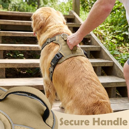 Funfox Dog Harness No Pull, Adjustable Pet Vest Harness, Super Soft Material with Vertical Handle Easy Control, Reflective Night Walking, 2 Leash Clips for Small Sized Dogs, Brown, S - color: Brown, size: Small