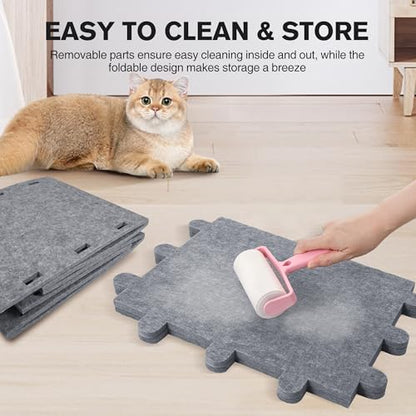 Cat Bed for Indoor Cats, Cat House for Large & Multiple Cats, Foldable Cat Bed Cave, Peekaboo Cat Hideaway, 23.6x15.8x11.8 inch, Medium Gray - style: Medium Gray