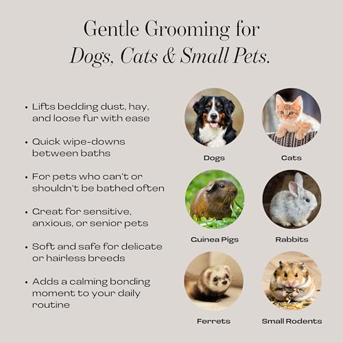 Muddi Mitt Microfiber Reusable Pet Wipes Grooming Towel Glove | Machine-Washable, Soft, Double-Sided Bath Mitt Replaces Wipes | Dirt Odor Removal | Gentle Paw Coat Cleaner | Dogs & Cats (A Pair) - style: A Pair