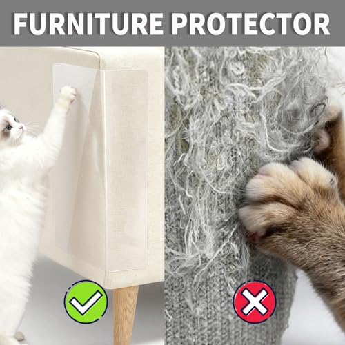KEYIDE Clear Couch Protector from Cat Claws, 120"x12" Thick Self-Adhesive Furniture Guard from Cats Scratching for Sofa, Door, Chair & Table Legs - size: 120"x12"