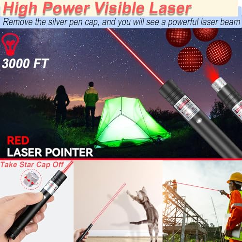MEUSNO Lazer Pointer, Red Laser Pointer High Power Cat Laser Pointer Toy Red High Power Rechargeable Lazer Pointer for Cats Dogs Toy, High Power Laser Pointer for Presentations Cat Dogs Pet Toy