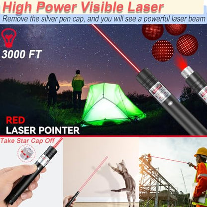 MEUSNO Lazer Pointer, Red Laser Pointer High Power Cat Laser Pointer Toy Red High Power Rechargeable Lazer Pointer for Cats Dogs Toy, High Power Laser Pointer for Presentations Cat Dogs Pet Toy