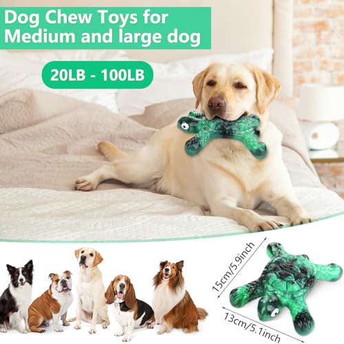 Letsmeet Heavy Duty Nylon Dog Bone Chew Toys - Real Bacon Flavor, Long-Lasting for Aggressive Chewers & Large Breeds - color: Green1