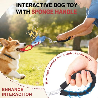 Dog tug of war Toy with Handle,Interactive Dog Pull Toy to Keep Them Busy with Squeak, Multifunctional Combination tug Toy with chew Ball - color: Single handle tug of war