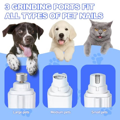 2-in-1 Dog Nail Clippers with Light - Electric Pet Nail Grinder Quiet for Small Large Dogs & Cats, LED Prevent Over Cutting, USB-C Rechargeable Safety Guard Grooming Kit for Black Nails-3VX