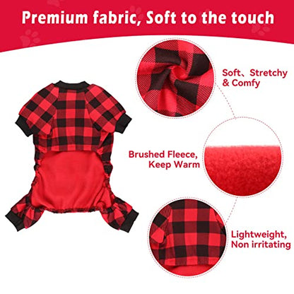 Dog Fleece Sweater Buffalo Plaid Clothes Small Dog Sweater Soft Thickening Warm Puppy Clothes Sweaters for Dogs Girl & Boy(S/M) - size: S/M