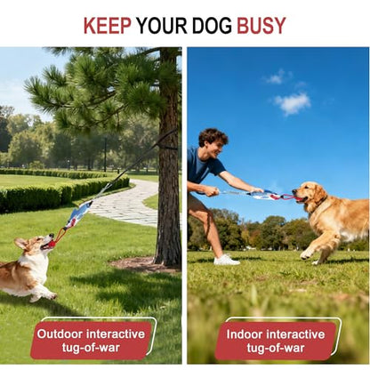 Dog Tree Tug of War Toy with Handles,Interactive Dog Pull Toy from Tree to Keep Them Busy, Multifunctional Combination Tether tug Toy with chew Ball - color: Stump and Single Handle Tug of War