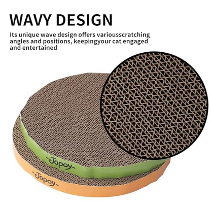 Round Cat Scratcher Replacement Pads -Circle Scratcher Pad Cardboard Cat Scratchers Refill 10 inch Diameter 7/8 inch Thickness(Green and Yellow Cardboard 2PCS) - color: Green and Yellow cardboard 2PCS