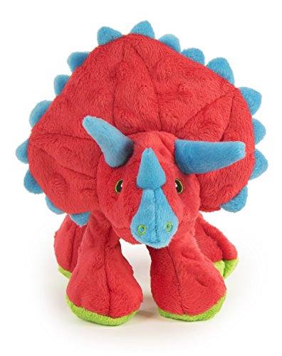 goDog Dinos Frills Squeaky Plush Dog Toy with Chew Guard Technology, Durable Fabric & Squeaker for Active Play, Red, Large - color: Dinos Frills (Red), size: Large