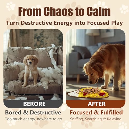 Hedgehog Snuffle Mat for Dogs and Cats – Nosework Puzzle Toy for Small Medium Pets, Crinkle Treat Dispenser Toy, Interactive Enrichment Plush for Mental Stimulation and Slow Feeding