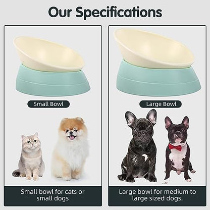 Bulldog Bowl Anti-Slip Dog Cat Dish Detachable Rubber Dog Bowl Pet Sterile Tilted Pet Feeder Slope Base (Green, 2 Cup (Small/Medium Dog)) - color: Green, size: 2 Cup ( Small/Medium Dog )