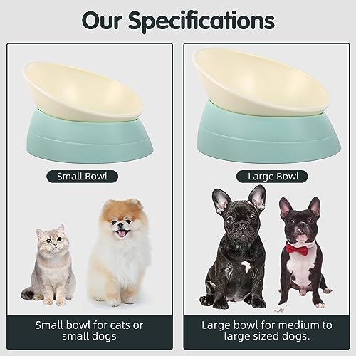 Bulldog Bowl Anti-Slip Dog Cat Dish Detachable Rubber Dog Bowl Pet Sterile Tilted Pet Feeder Slope Base (Green, 3.5 Cup (Medium/Large Dog)) - color: Green, size: 3.5 Cup ( Medium/Large Dog )