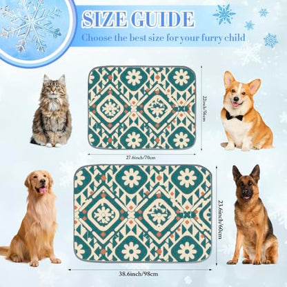 Dog Cooling Blanket Ice Silk Dog Bed Cooling Mat Floral Silhouettes Pet Bed for Dogs Washable Pad Dogs 28" X22" Crate Mats Blanket for Crate, Indoor& Outdoor Floor, Car Seats