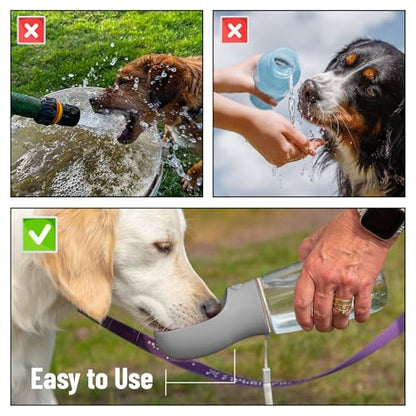 Mr. Pen- Portable Dog Water Bottle, 19 oz, Large, Leak Proof Puppy Water Dispenser with Drinking Feeder for Pets, Outdoor Walking, Hiking, Travel, Not Dishwasher Safe - color: Gray