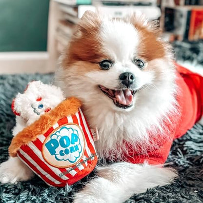 Nocciola Popcorn Squeaky & Plush Dog Toys | Hide & Seek, Interactive, Crinkle Toys for Small & Medium Dogs - style: Popcorn