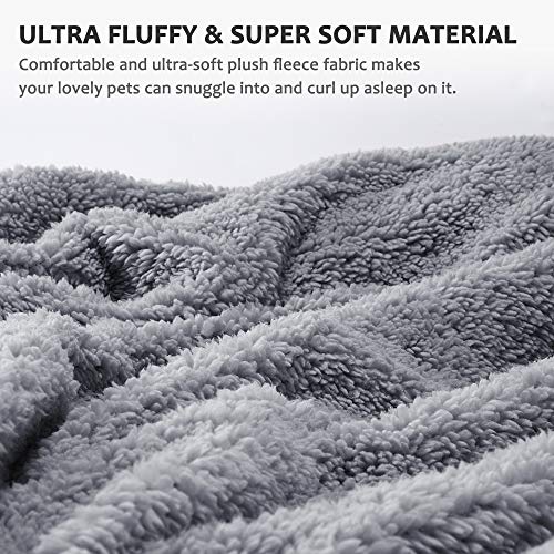 Dog Blankets for Large Dogs, Super Soft Warm Sherpa Fleece Plush Doggie Blankets and Throws for Small Medium Puppy Doggy Pet Cats，50x60 inches - color: Grey & Grey