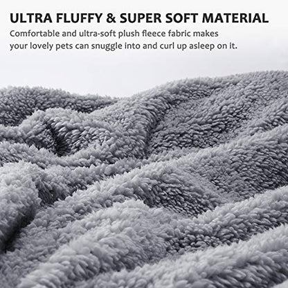 Dog Blankets for Large Dogs, Super Soft Warm Sherpa Fleece Plush Doggie Blankets and Throws for Small Medium Puppy Doggy Pet Cats，50x60 inches - color: Grey & Grey