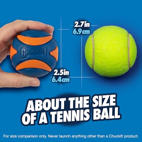 Chuckit! Ultra Squeaker Balls for Dogs, Floating Water Pet Toys, Durable Rubber Pet Toy, Bouncy Squeaky Fetch Balls for Dogs, Pack of 24, Medium (2.5") - size: Medium (Pack of 12), style: Squeaker