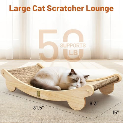 Ordora Extra Large Cat Scratcher: 31.5 inch Cat Scratch Pad&Bed Lounge for Indoor Cats - Modern Cats Furniture for Scratching and Resting - size: Extra Large scratcher