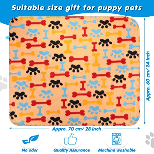 Chumia 28 Pieces Puppy Blanket Bulk Small Fleece Pet Blanket for Puppy Dogs Kitten Cats Pets Soft Warm Paw Print Sleep Mat Bed Covers, 28 Styles(23.6 x 27.6 Inch) - size: 23.6 x 27.6 Inch