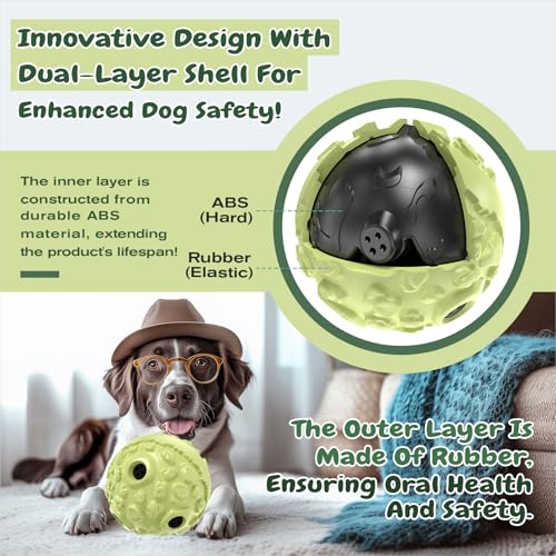 Dog Wobble Giggle Ball, XL Size, Roll Herding Chew Toy for Large Aggressive Chewers, Interactive Indoor Outdoor Play