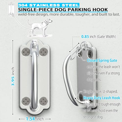 Heavy Duty Stainless Steel Dog Leash Wall Hook,Ultra-Secure Tie Out Anchor for Yard&Home,Anti-Escape Dog Chain Parking Hook,Rust-Proof&Easy to Install - size: X-Large