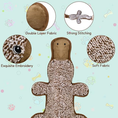 No Stuffing Dog Squeak Toys- Chew Toys for Small Medium Large Breed- Durable Puppy Teething Interactive to Keep Them Busy- Best Birthday Gift(Platypus) - color: Coffee