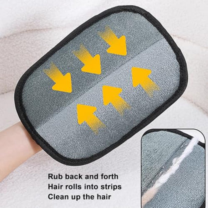 2Pcs Pet Hair Removal Glove for Cats & Dogs, with 2Pcs Toothbrush, Upgraded Five-Finger Electrostatic Pet Hair Gloves, Washable Reusable Pet Hair Remover Tool for Clothing, Couch, Carpet, Car Seat - color: Black